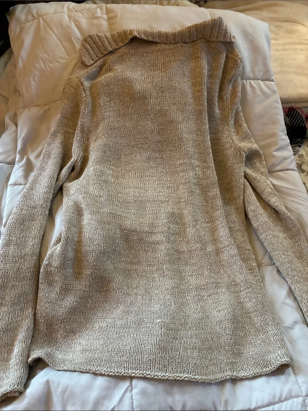 Coldwater Creek Beige Cardigan with Decorative Toggles and Silver Accents. - Picture 4 of 4